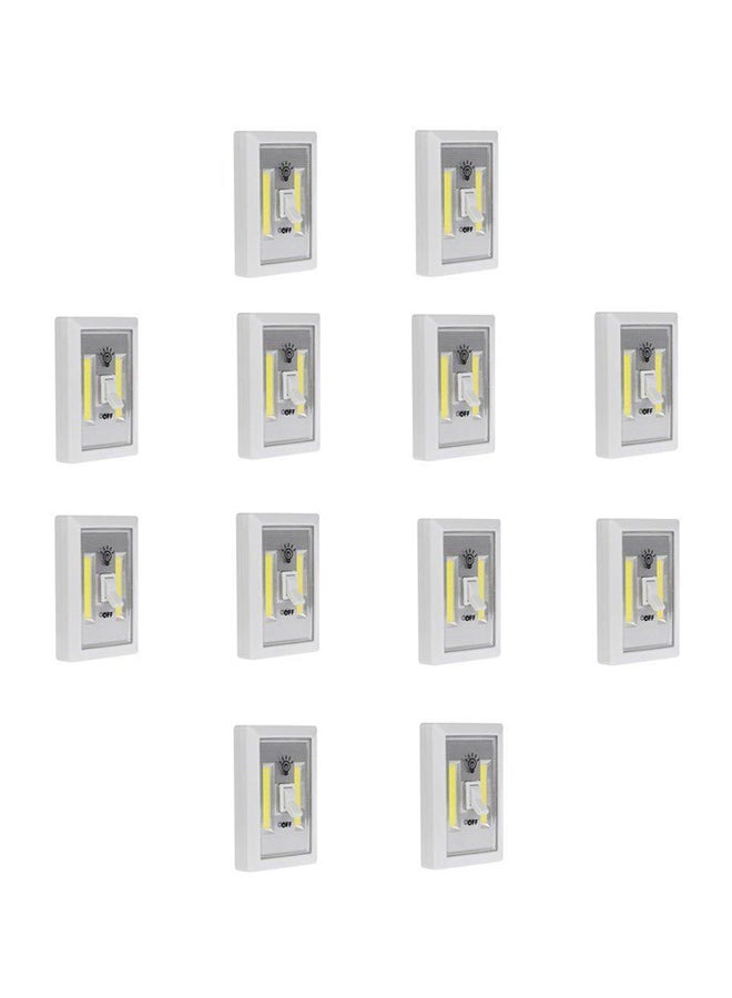 بيوينتي طقم مصابيح LED بمفتاح لاسلكي مكون من 12 قطعة أبيض 12 x 20سم - Image 1