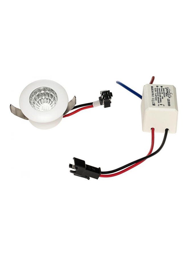 Mini Round LED Spotlight With Adapter White  - Image 1