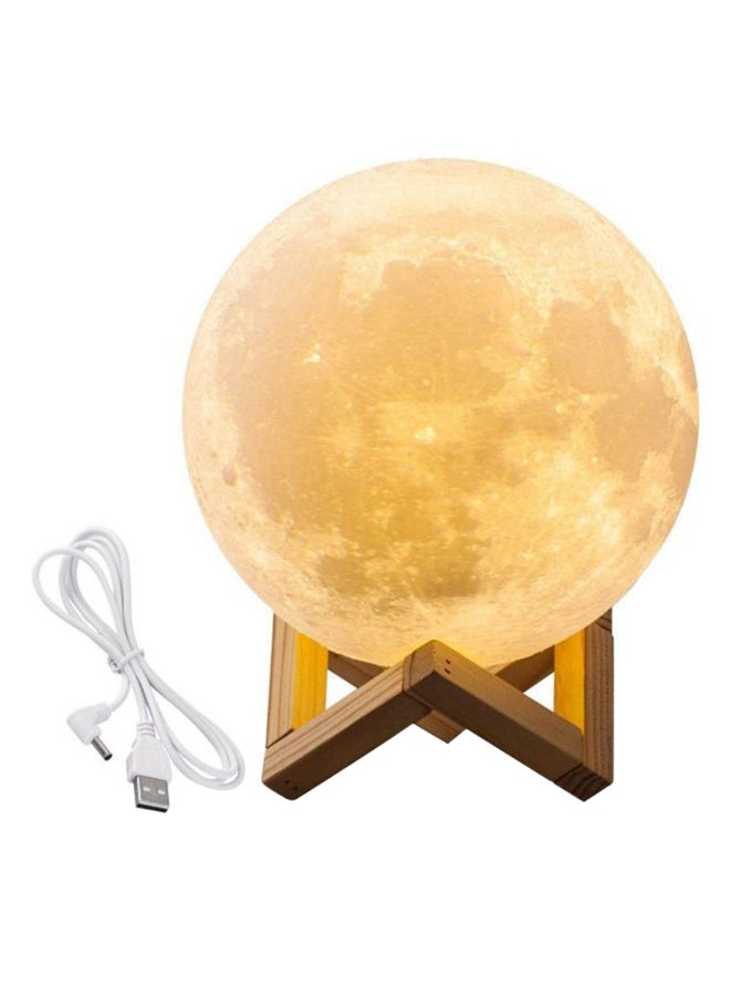 Beauenty 3D USB LED Moon Lamp With Stand And Cable Beige/Brown 17cm  - Image 1