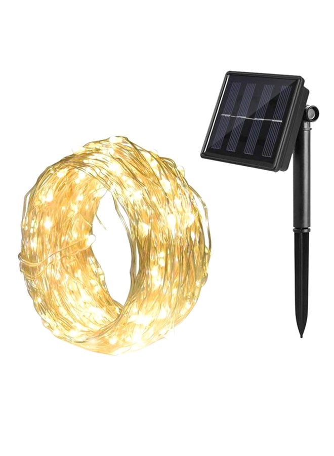 بيوينتي شريط إضاءة LED من 100 ضوء يعمل بالطاقة الشمسية ب 8 وضعيات تشغيل، ملائم للاستخدام الخارجي أصفر 6x24سم  - Image 1