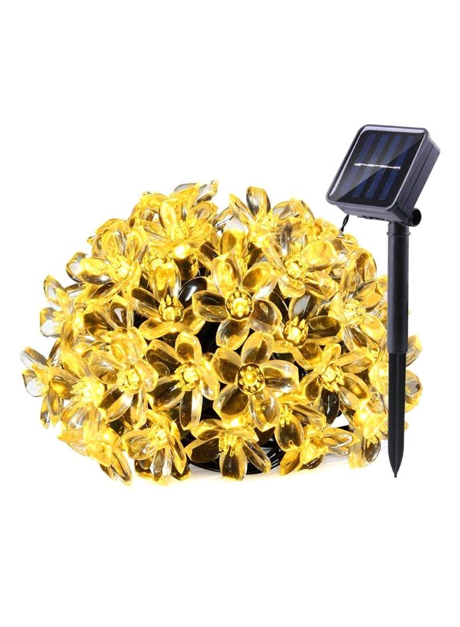 بيوينتي شريط إضاءة LED خارجي يعمل بالطاقة الشمسية ويحتوي على 50 مصباحاً أصفر 10x15سم - Image 1