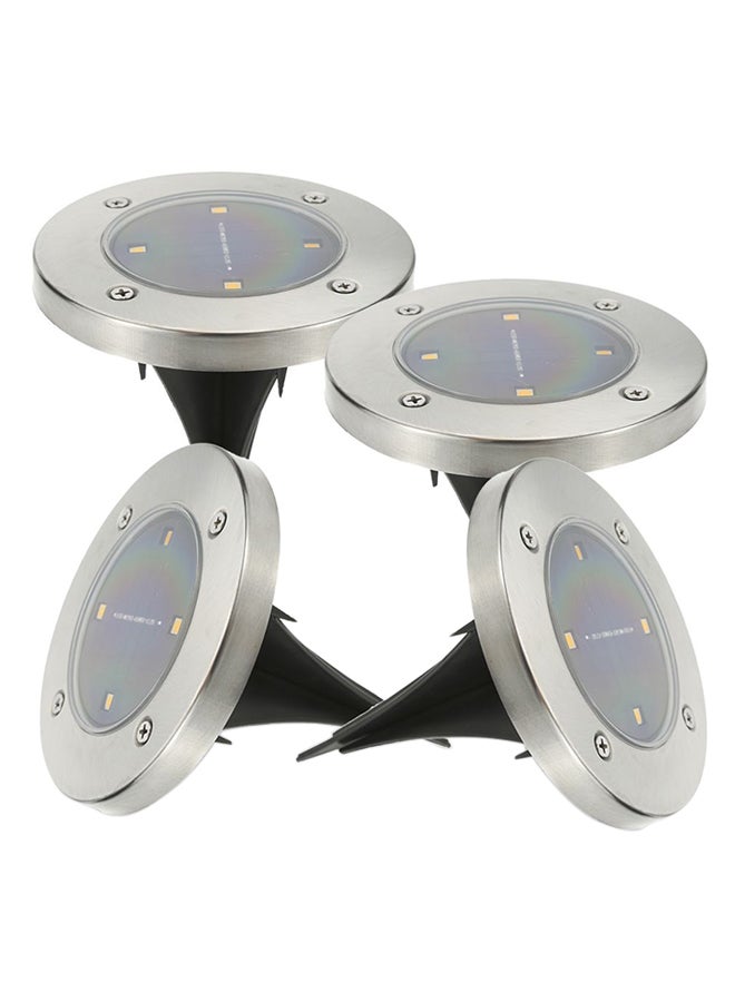 Beauenty 4-Piece Solar Powered Pathway Outdoor Lamp Set Black/Silver/Grey 12 x 13cm - Image 1