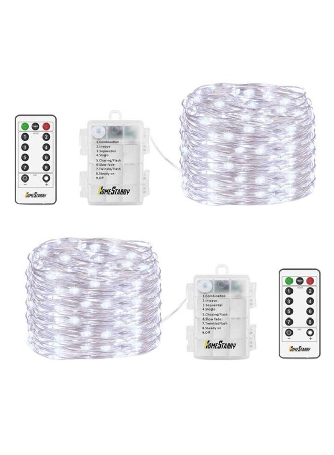 بيوينتي مجموعة مكونة من سلسلتي إضاءة مزودة بـ 66 مصباح LED وبطول 16.4 قدماً أبيض 10x9سم - Image 1