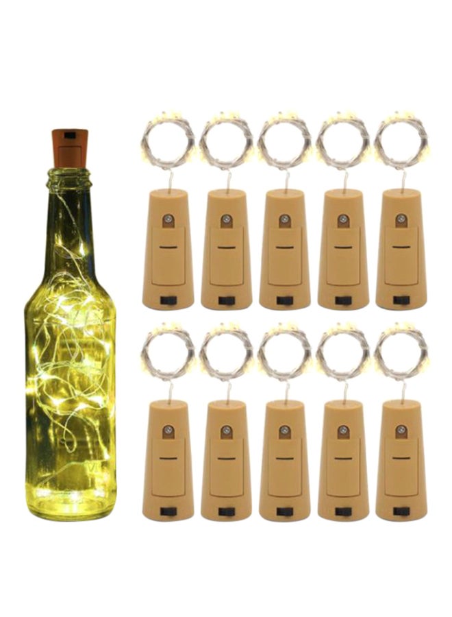 Beauenty 10-Piece  20LEDs Cork Bottle Lights Green 9x21cm  - Image 1