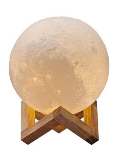 3D USB LED Moon Lamp With Stand Beige/Brown