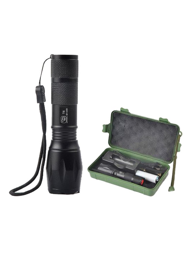 Beauenty 2000 Lumens Adjustable Focus Zoomable Flashlight Black 4x13cm  - Image 1