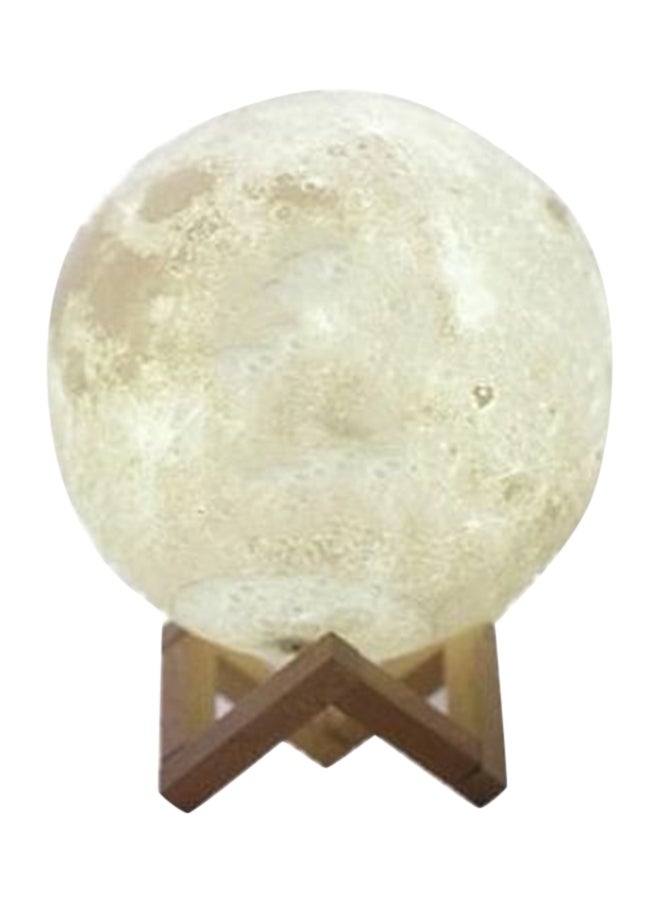 بيوينتي مصباح إضاءة ليلية على شكل قمر بتصميم ثلاثي الأبعاد أبيض 14x19سم - Image 1