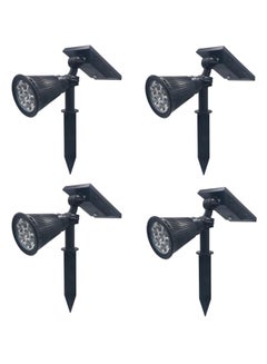 Beauenty 4-Piece 7 LED Solar RGB Spot Light Set Black/Grey 8 x 8cm  - Image 1