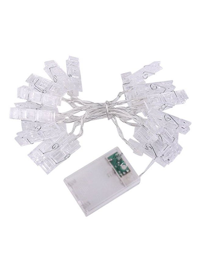 بيوينتي شريط إضاءة LED مزود بمشابك لتعليق بطاقات الصور مكن من 20 مصباح أبيض - Image 1