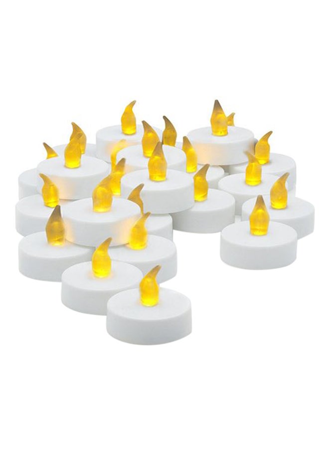 بيوينتي مجموعة شموع مغلفة مزودة بمصابيح LED للإضاءة مكونة من 24 قطعة وتتميز بـ 6 ألوان أصفر/ابيض 5x26سم - Image 1