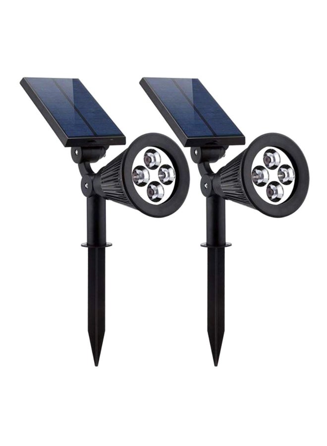 بيوينتي مجموعتان من مصباح جداري بإضاءة LED بتصميم مضاد للماء ويعمل بالطاقة الشمسية أسود - Image 1