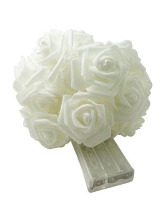 بيوينتي حبل إضاءة مزود بـ 20 مصباح LED بتصميم زهور بإضاءة بلون دافئ أبيض 9x22سم - Image 1