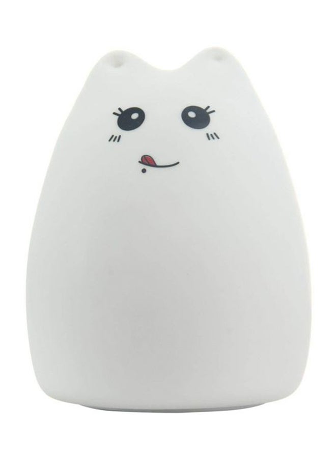Beauenty Usb Rechargeable Silicone Soft Cat Night Light White 13x13cm - Image 1
