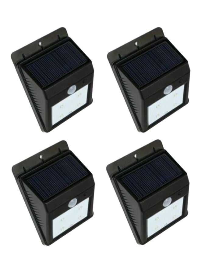 4-Piece Solar Motion Light White 9x9cm