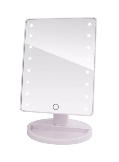 360 Rotation LED Light Mirror White 12x13cm