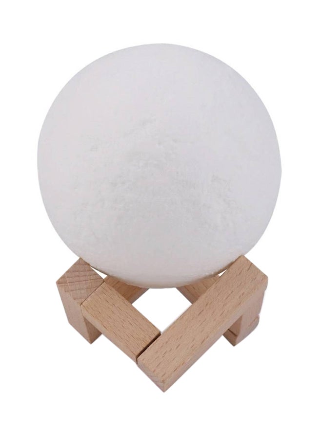 بيوينتي مصباح قابل للشحن بتصميم قمر ثلاثي الأبعاد أبيض 11x9سم - Image 1