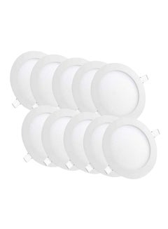 بيوينتي مجموعة مصابيح سقف بإضاءة LED مكونة من 10 قطع أبيض 10x10سم  - Image 1