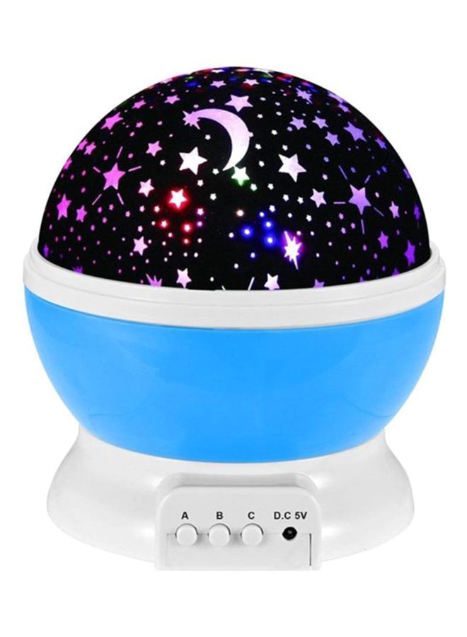 Star Moon Rotating Projector Night Lamp Black/White/Blue 14.5 x 13cm - Image 1