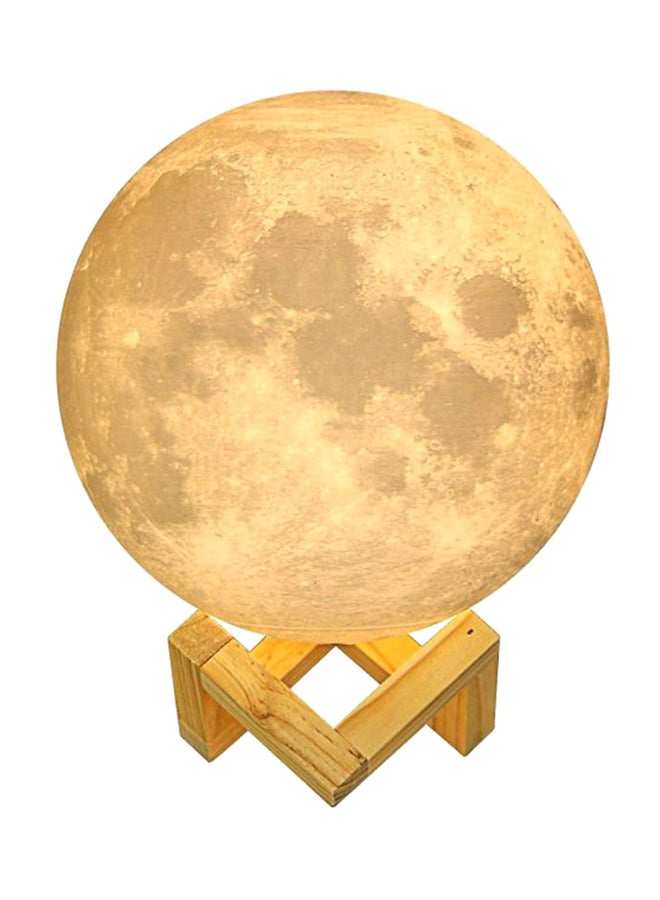 بيوينتي مصباح LED بتصميم على شكل قمر ثلاثي الأبعاد بمنفذ USB مع حامل بيج 21سم - Image 1