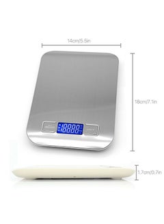 Alloet Electronic Digital Weighing Scale Silver 18centimeter  - Image 2