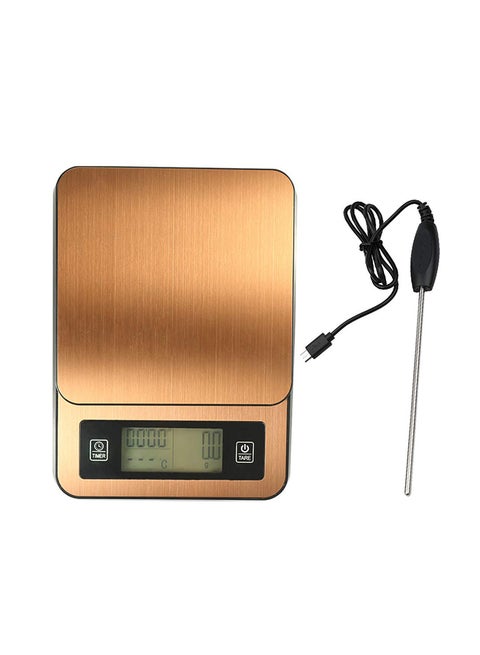 Electronic Scale With Temperature Probe Gold 200 x 145 x 31mm