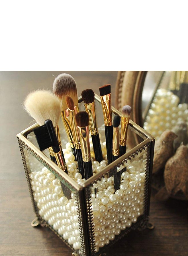 Make Up Storage With Free White Pearls Clear/Bronze 9 x 9 x 14centimeter - v1558974612/N25581718A_1