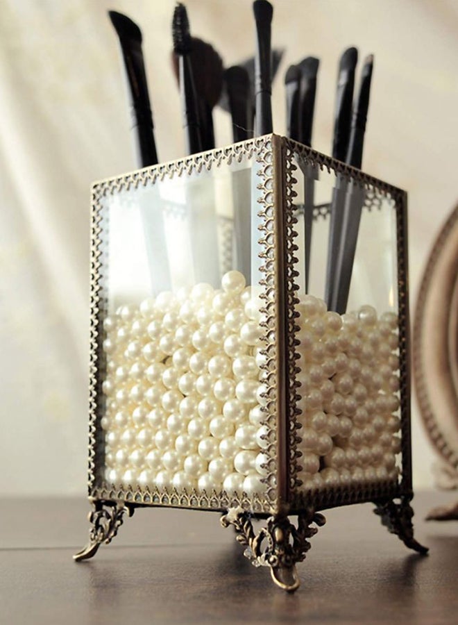 Make Up Storage With Free White Pearls Clear/Bronze 9 x 9 x 14centimeter - v1558974612/N25581718A_2