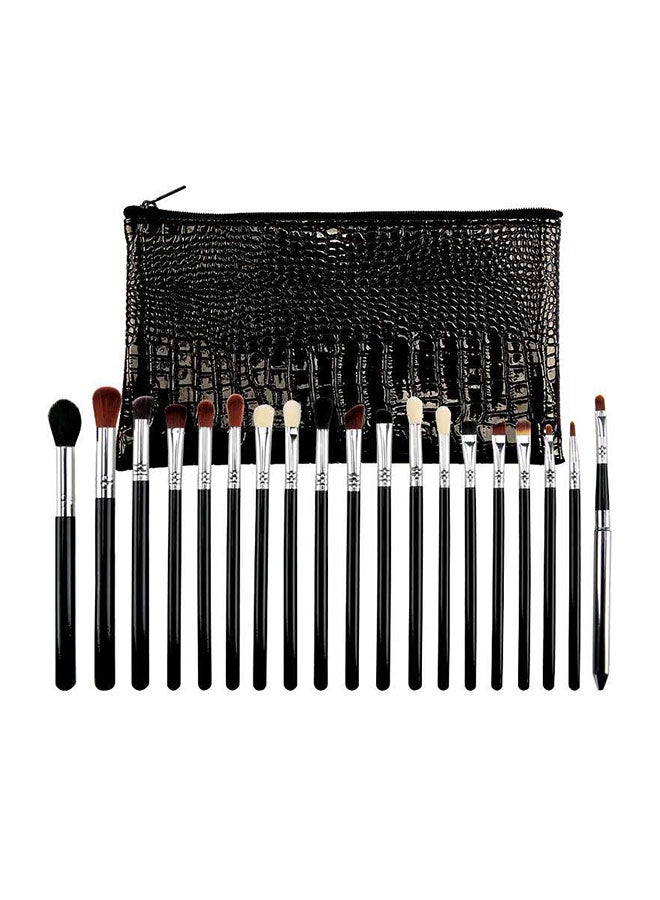 L'CHEAR 19-Piece High End Makeup Brush Set With Leather Bag Black - Image 1