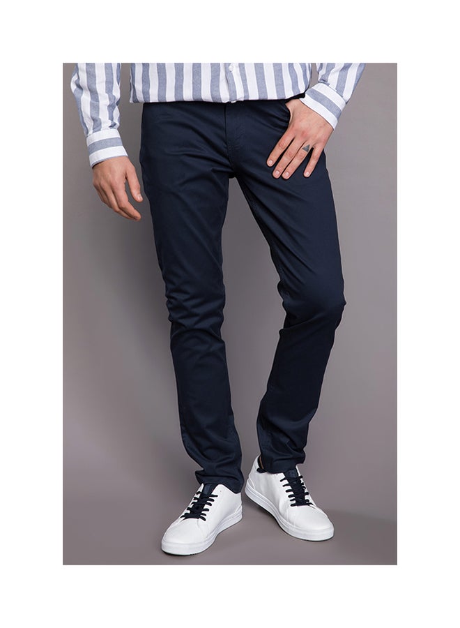 ديفاكتو بنطال تشينو بقصة ضيقة برونو أزرق - Image 1