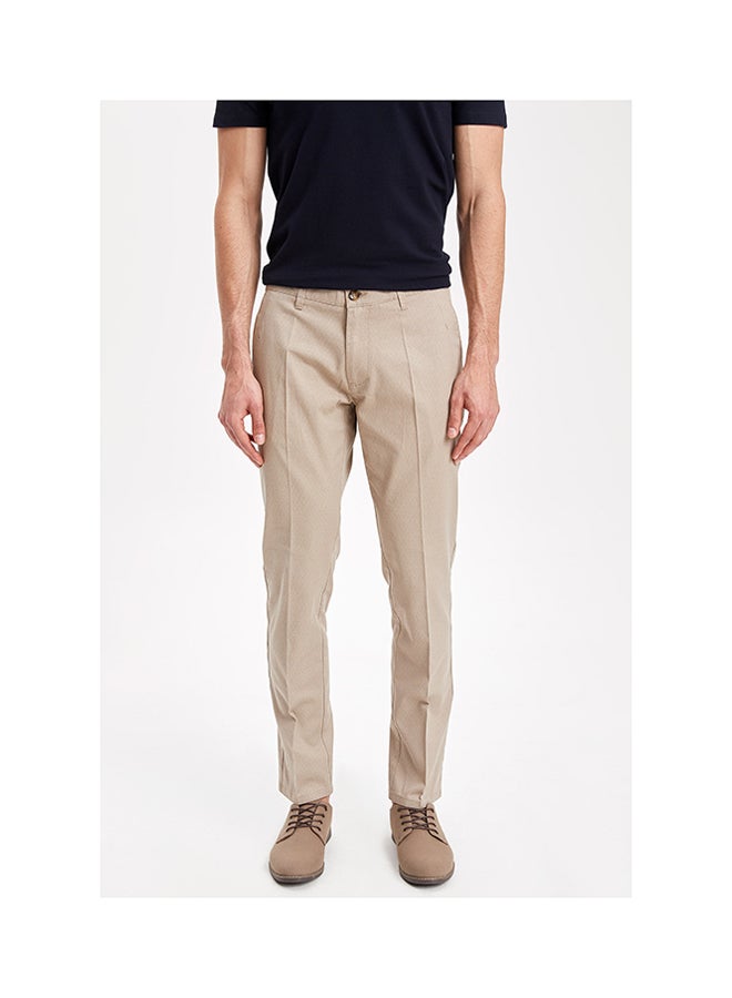 DeFacto Patterned Pants Beige - Image 1