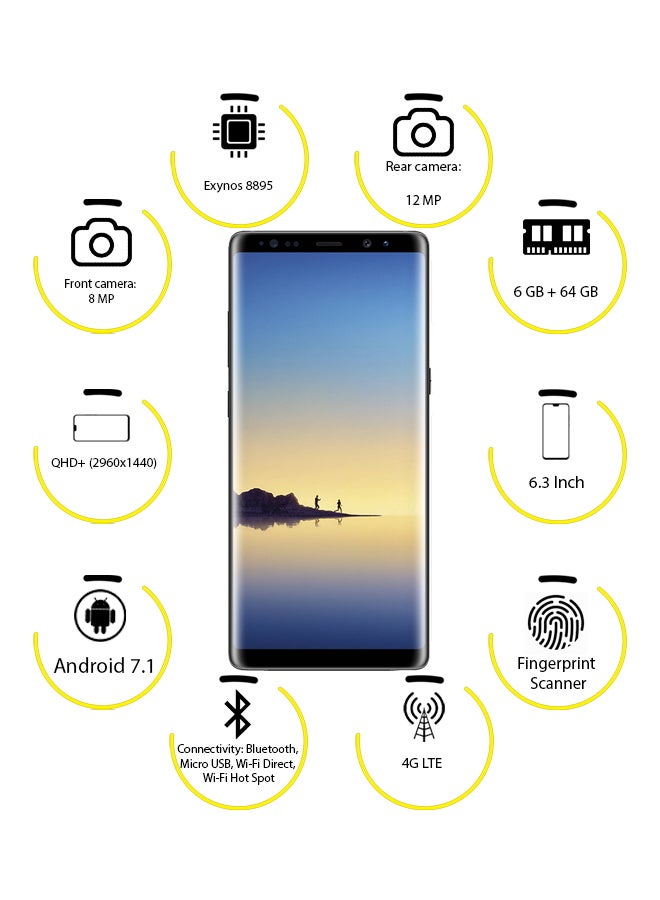 Samsung - Galaxy Note8 Dual SIM Midnight Black 64GB 6GB RAM 4G LTE - Image 1
