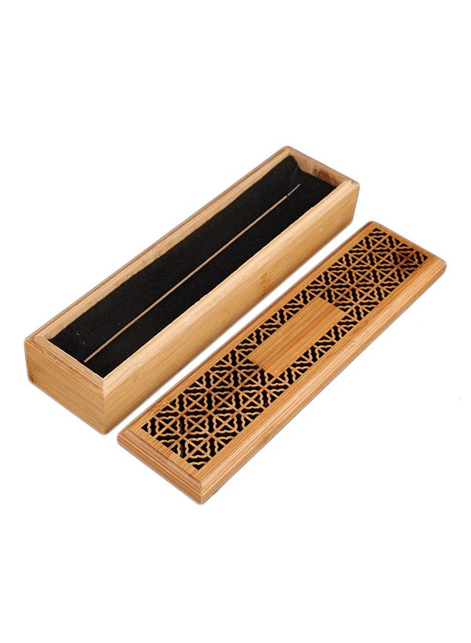 boscage Wooden Incense Stick Burner Case Storage Box Brown 23.8 x 5.8 x 4.5cm - Image 2