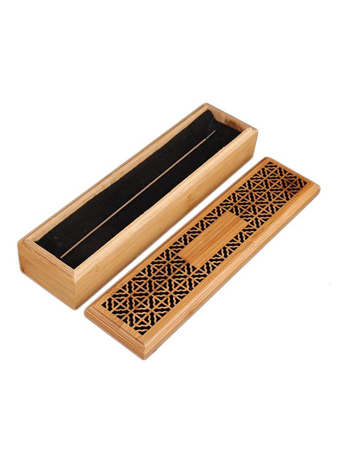 boscage Wooden Incense Stick Burner Case Storage Box Brown 23.8 x 5.8 x 4.5cm - Image 2