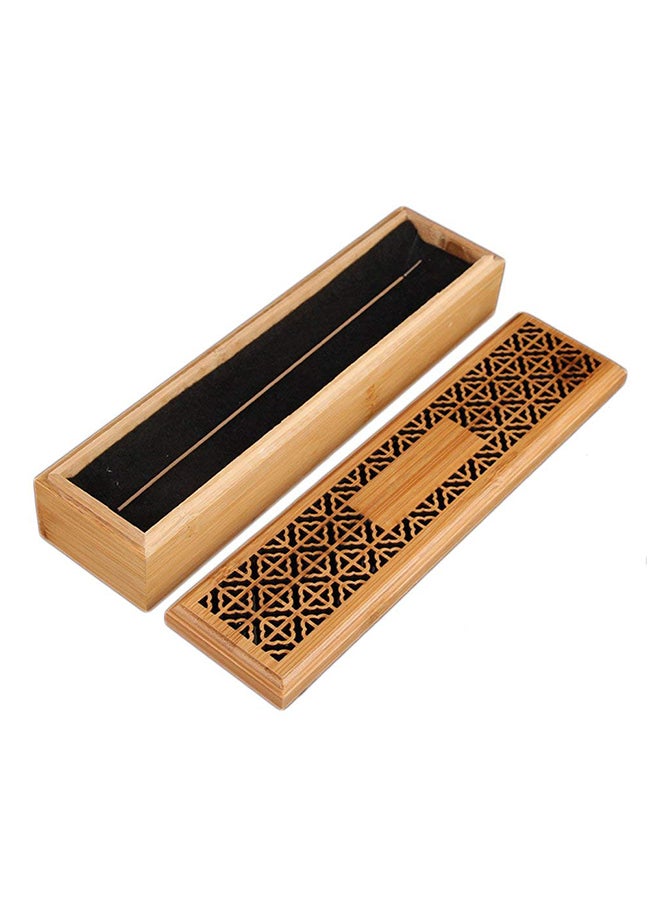 boscage Wooden Incense Stick Burner Case Storage Box Brown 23.8 x 5.8 x 4.5cm - Image 2