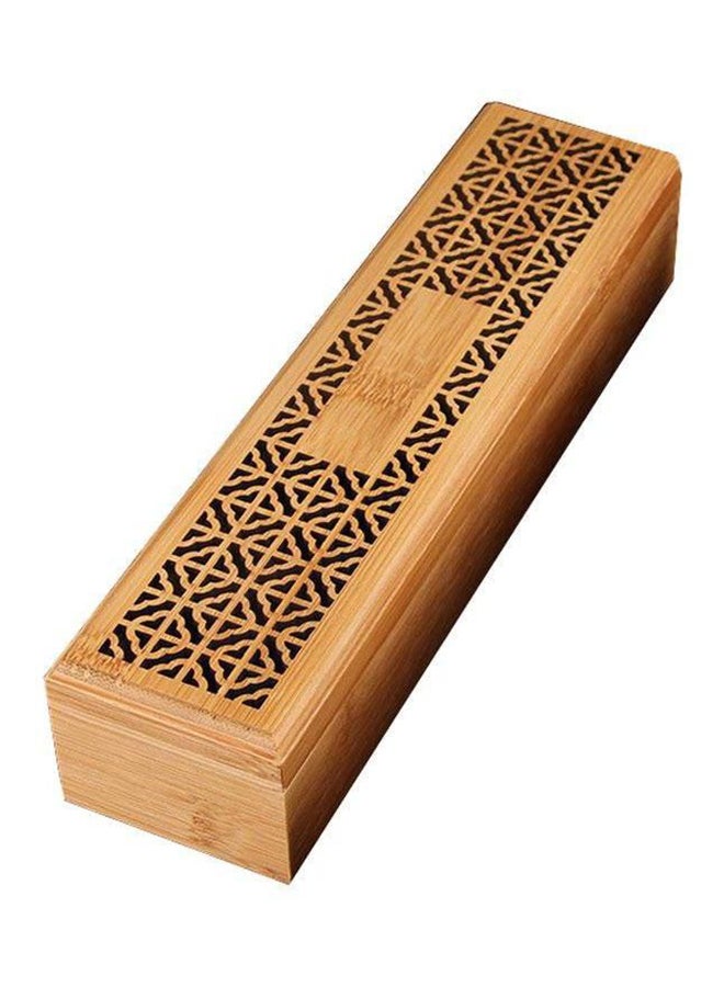 boscage Wooden Incense Stick Burner Case Storage Box Brown 23.8 x 5.8 x 4.5cm - Image 1