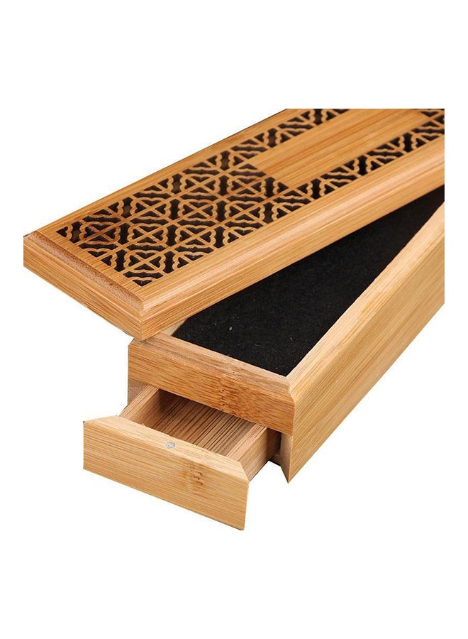 boscage Wooden Incense Stick Burner Case Storage Box Brown 23.8 x 5.8 x 4.5cm - Image 2