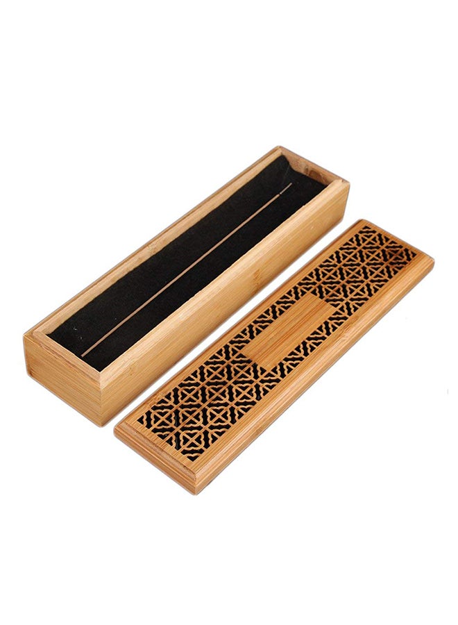 boscage Wooden Incense Stick Burner Case Storage Box Brown 23.8 x 5.8 x 4.5cm - Image 2