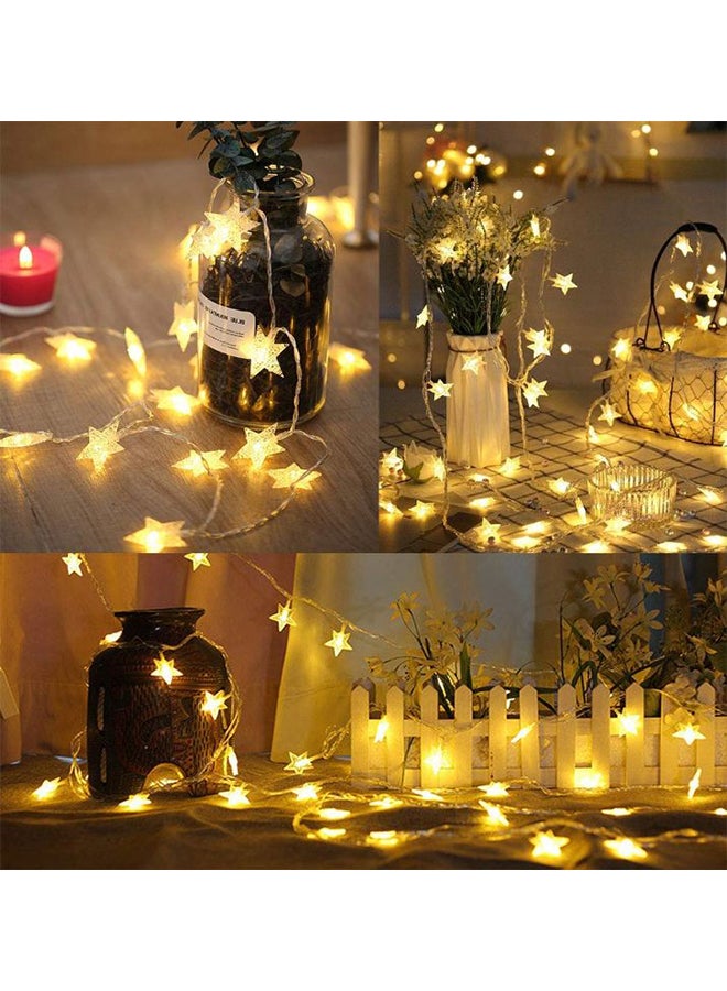 بيوينتي حبل إضاءة من 50 لمبة LED على شكل نجمة أصفر 5x11سم - Image 2