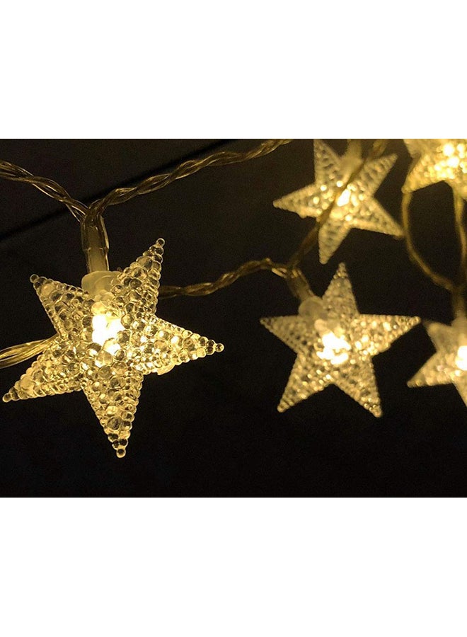 بيوينتي حبل إضاءة من 50 لمبة LED على شكل نجمة أصفر 5x11سم - Image 3