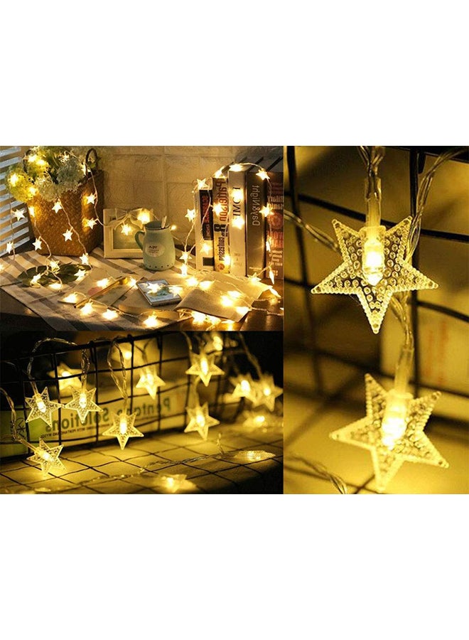 بيوينتي حبل إضاءة من 50 لمبة LED على شكل نجمة أصفر 5x11سم - Image 4