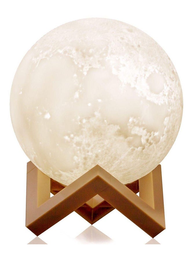 بيوينتي مصباح ليلي بطبعة ثلاثية الأبعاد وتصميم قمر أبيض 15x16سم - Image 2