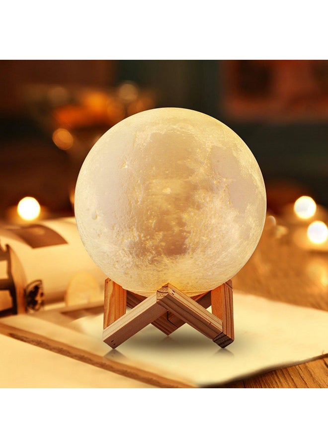 Beauenty 3D USB LED Moon Lamp With Stand Beige 16cm - Image 2