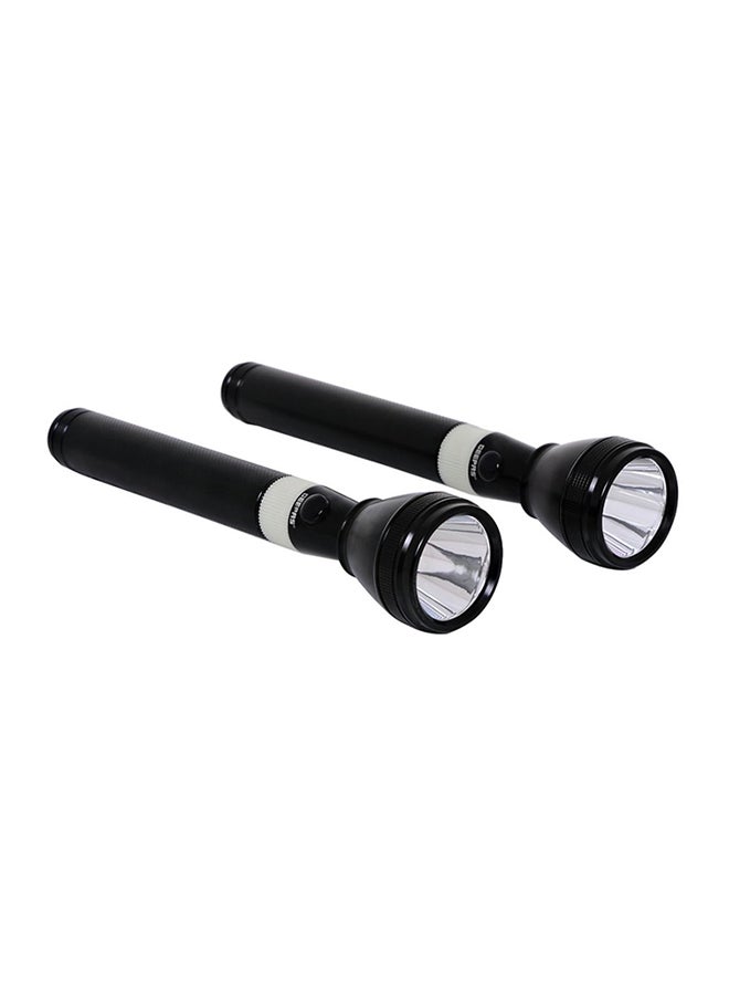 بيوينتي طقم مصباح LED يدوي قابل للشحن مكون من قطعتين أسود 2x5سم - Image 2