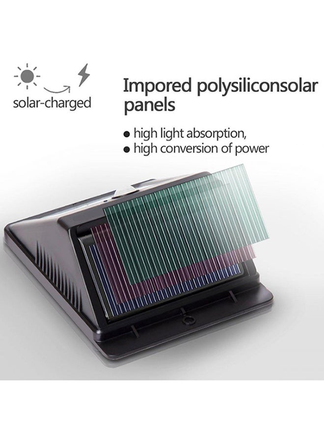 بيوينتي مصباح حائط مضاد للماء يعمل بالطاقة الشمسية ومزود بمستشعر حركة بـ8 مصابيح LED أسود/ أبيض 6 x 10سم - Image 2