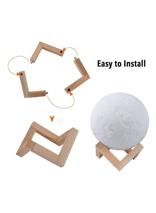 بيوينتي مصباح LED بتصميم على شكل قمر ثلاثي الأبعاد بمنفذ USB مع حامل بيج 23سم - Image 3