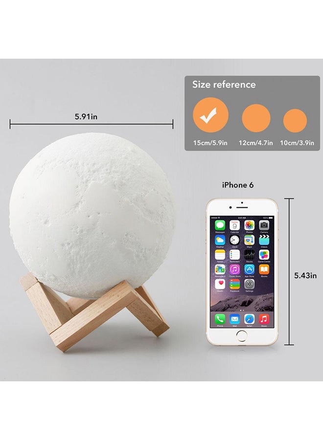 بيوينتي مصباح LED بتصميم على شكل قمر ثلاثي الأبعاد بمنفذ USB مع حامل بيج 23سم - Image 2