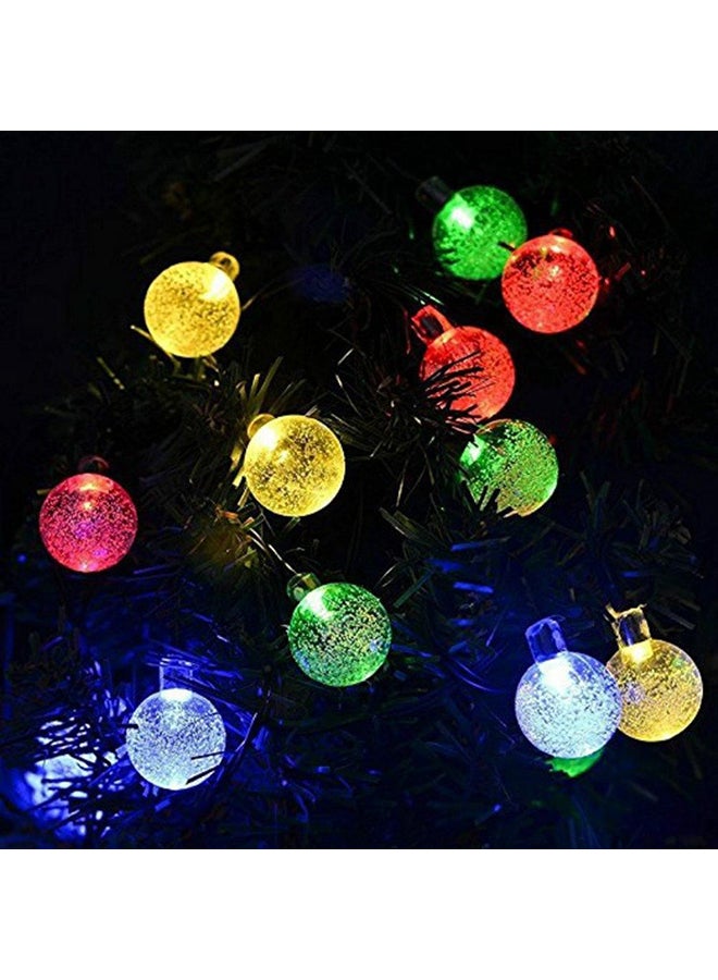 بيوينتي شريط إضاءة LED بشكل كرات من الكريستال يعمل بالطاقة الشمسية مكون من 30 مصباح متعدد الألوان - Image 3