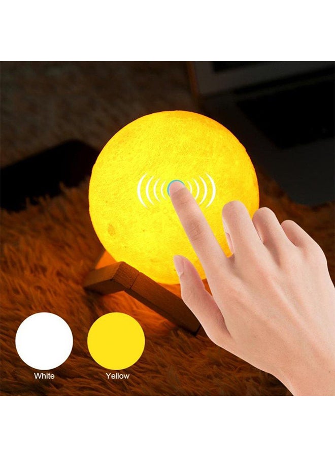 بيوينتي مصباح LED على شكل قمر بتصميم ثلاثي الأبعاد مزود بمنفذ USB أبيض/بيج 12سم - Image 2