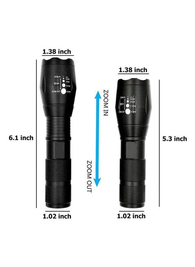 Beauenty - 5 Mode LED Portable Ultra Bright Tactical FlashLight Torch Black 6.1x1.02x1.38inch - Image 1