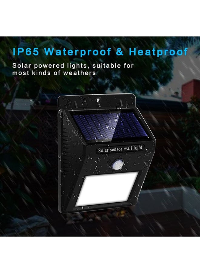 Beauenty - 4-Piece 20 LED Solar PIR Motion Sensor Outdoor Night Wall Lamp Black/White 10x12cm - Image 1